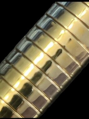 18k Gold Technibond wide omega polished flexible bangle bracelet vintage HSN